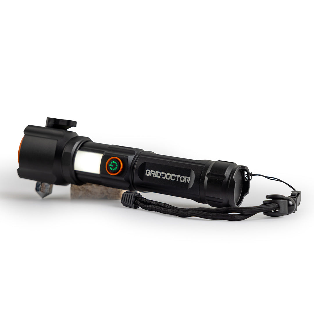 Grid Doctor Survival 1K-LM Flashlight with white beam head extended for lantern mode