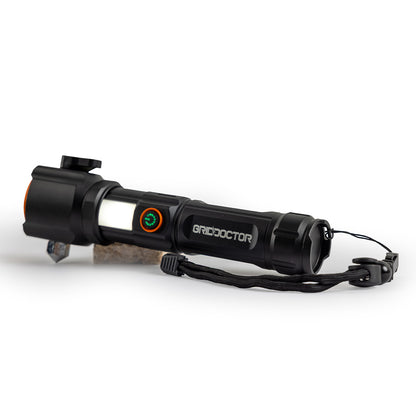 Grid Doctor Survival 1K-LM Flashlight with white beam head extended for lantern mode